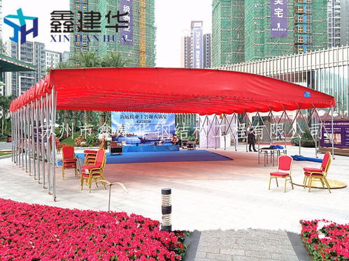 【紹興市供應(yīng)大型折疊倉(cāng)庫(kù)推拉篷推拉雨棚遮陽篷固定棚大排檔擋雨蓬商鋪雨棚】- 