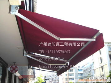 廣州伸縮手搖雨篷 彩蓬 伸縮手臂 遮陽帳篷 電動(dòng)陽篷 雨棚